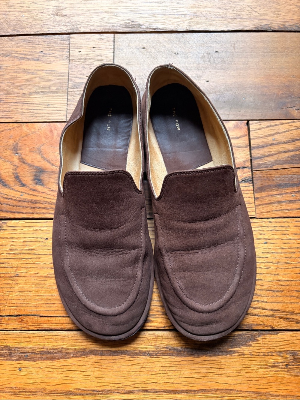 THE ROW Canal Loafer in Brown Nubuck Leather sz 36